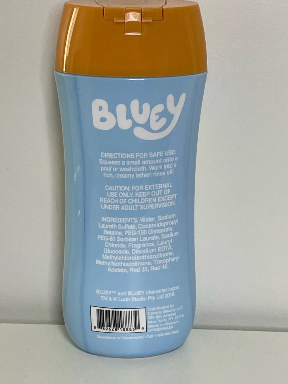 Bluey Kids Body Wash - Orange Cap & Light Blue Bottle